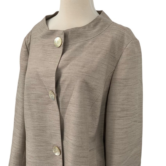 Lafayette 148 NY 2 Pc Wool Blend Pants/Blazer Suit Brown Iridescent Button Sz 16 - Picture 6 of 16